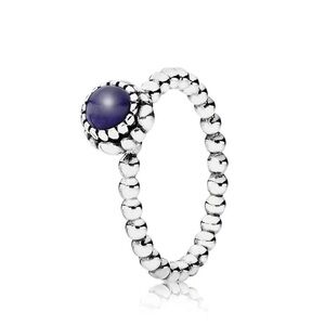 Pandora Sterling Silver and Lapis Birthstone Ring